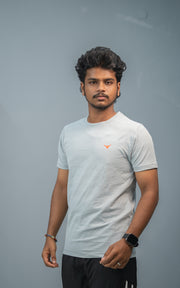 Stylish Men’s Short Sleeve Round Neck Plain T-Shirt - Ash