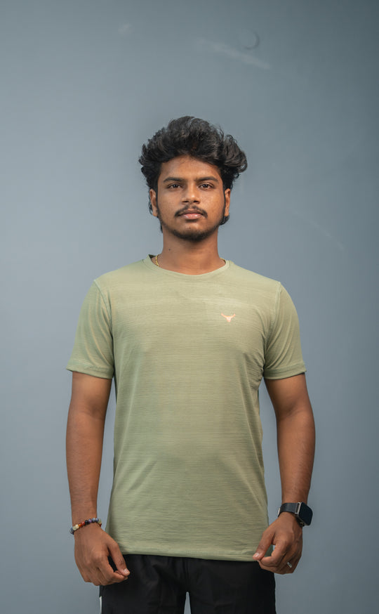 Stylish Men’s Short Sleeve Round Neck Plain T-Shirt - Pista Green – 7MAN Men's Fashion India