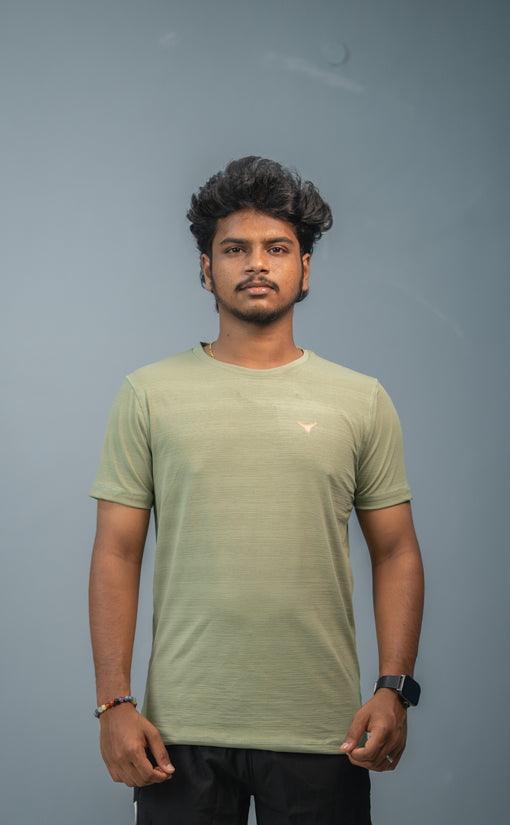 Stylish Men’s Short Sleeve Round Neck Plain T-Shirt - Pista Green