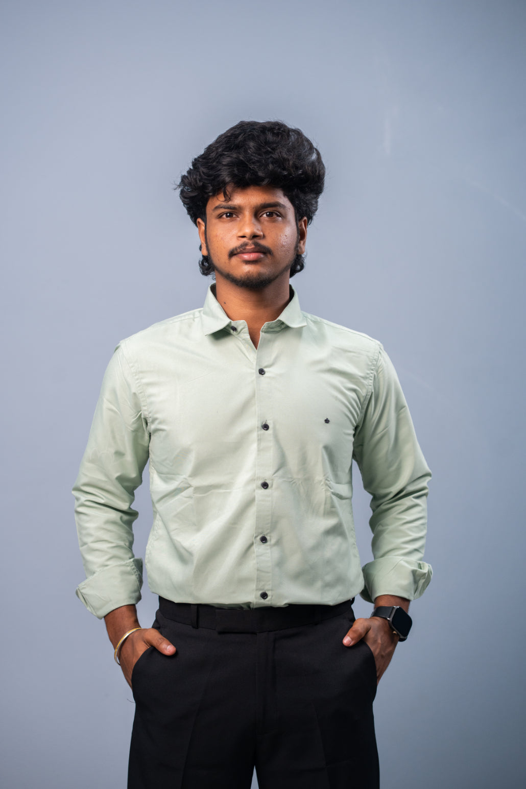 Cotton Party Wear Full Sleeve Shirt for Men Comfortable & Breathable - Pistha Green