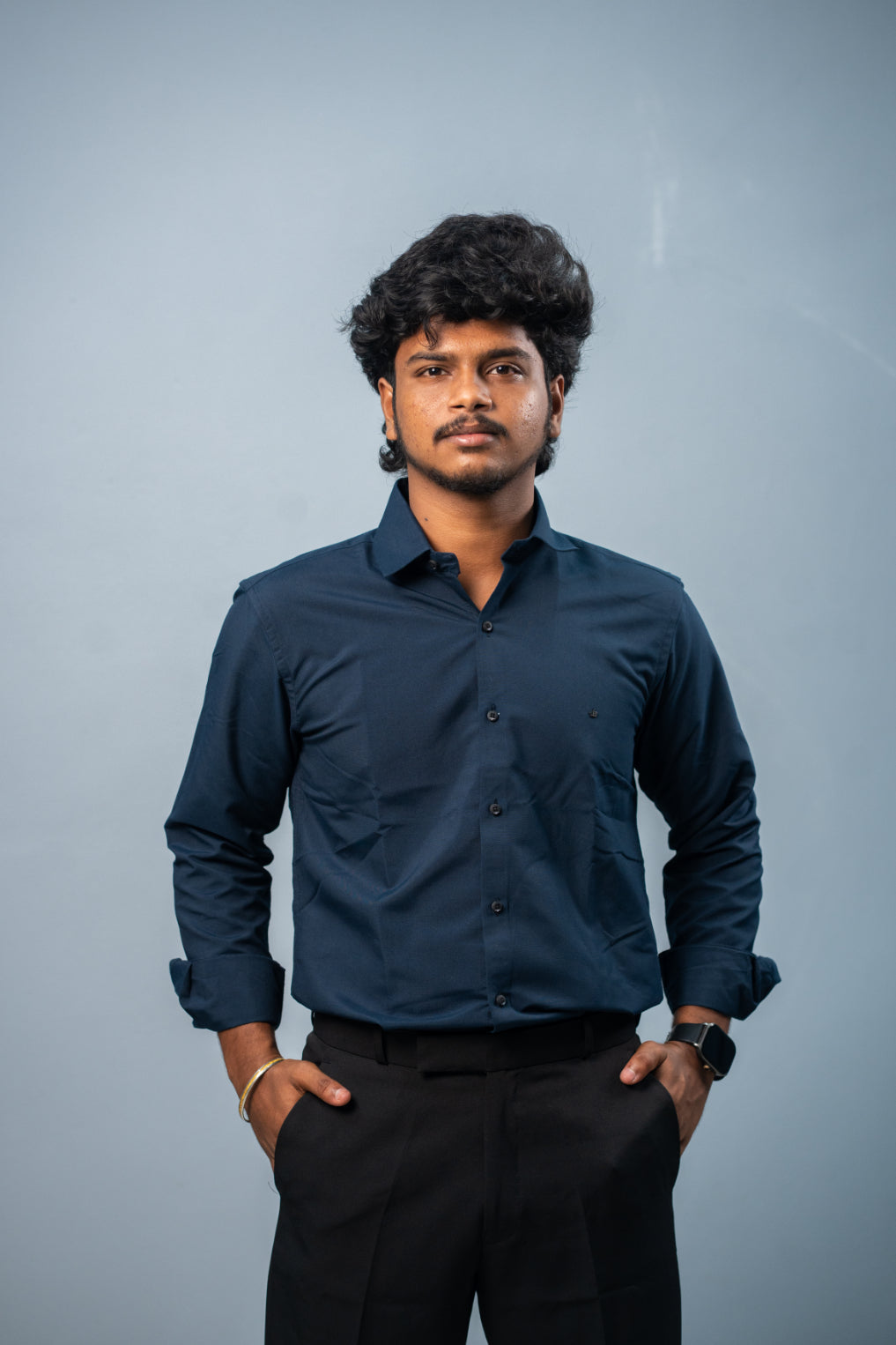 Cotton Party Wear Full Sleeve Shirt for Men Comfortable & Breathable - Navy Blue