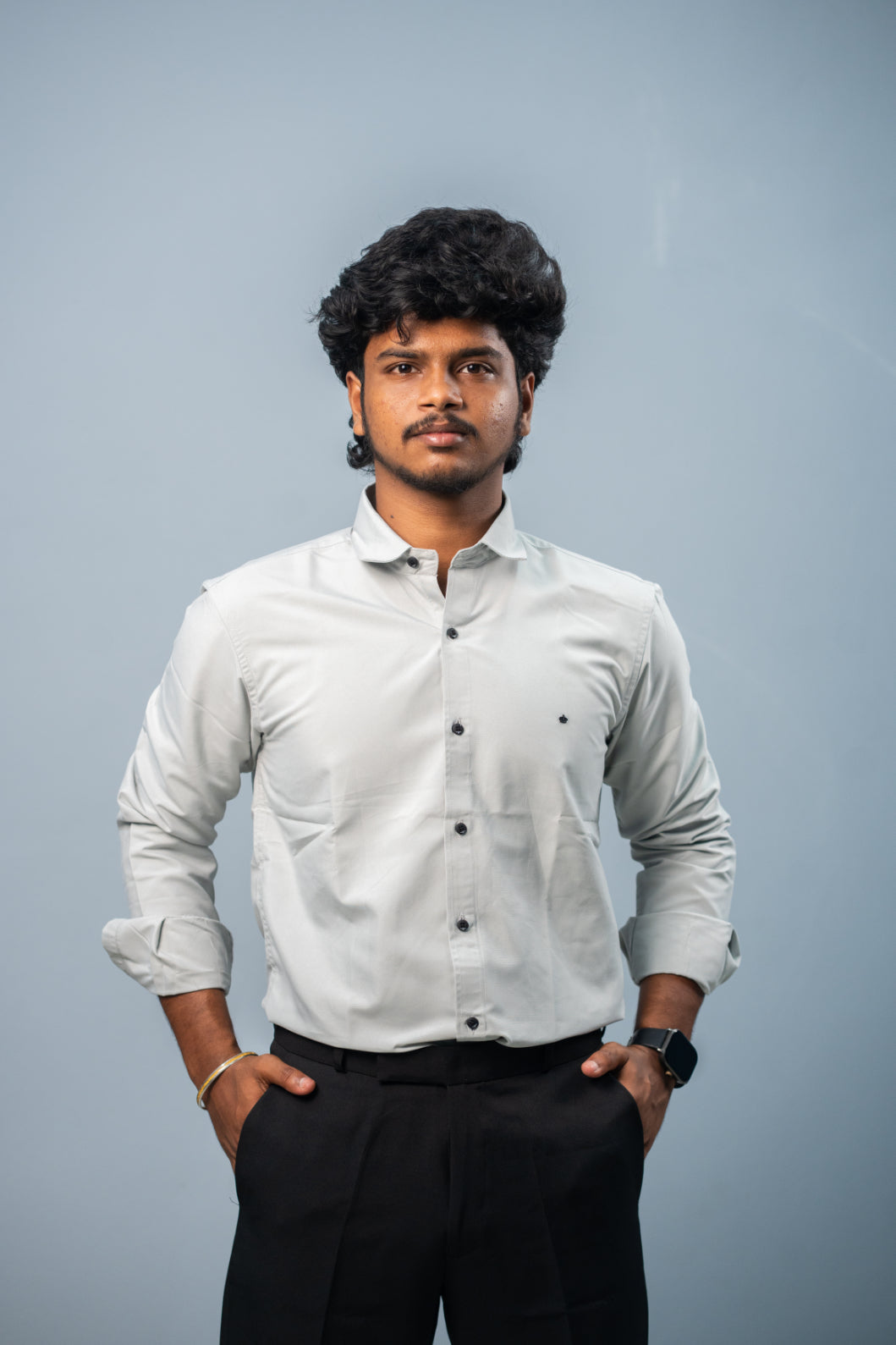 Cotton Party Wear Full Sleeve Shirt for Men Comfortable & Breathable - Ash