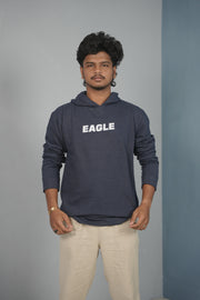 Unisex EAGLE Printed Hoodie for Men & Women | Oversized Streetwear - Navy Blue