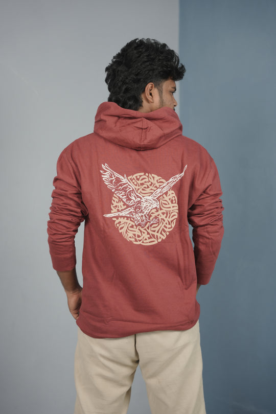 Unisex EAGLE Printed Hoodie for Men & Women | Oversized Streetwear - Maroon – 7MAN Men's Fashion India