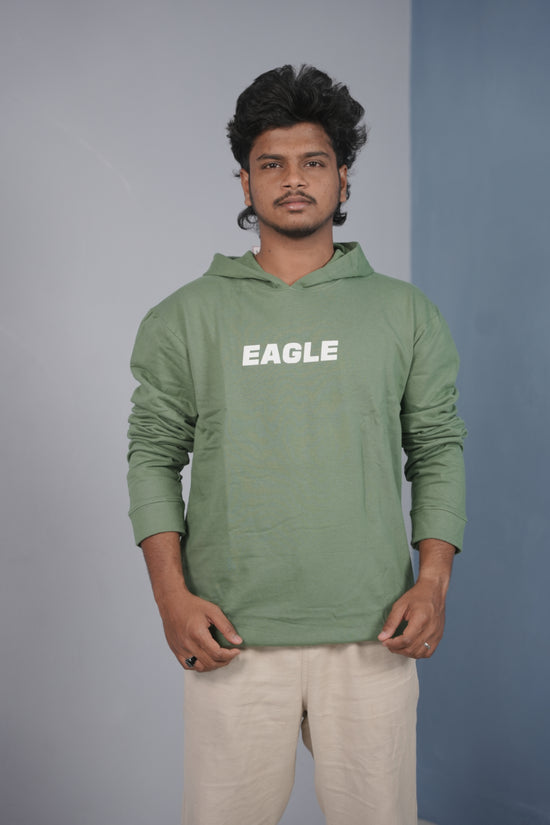 Unisex EAGLE Printed Hoodie for Men & Women | Oversized Streetwear - Pista Green