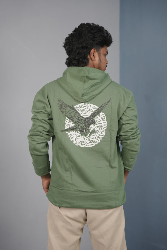 Unisex EAGLE Printed Hoodie for Men & Women | Oversized Streetwear - Pista Green