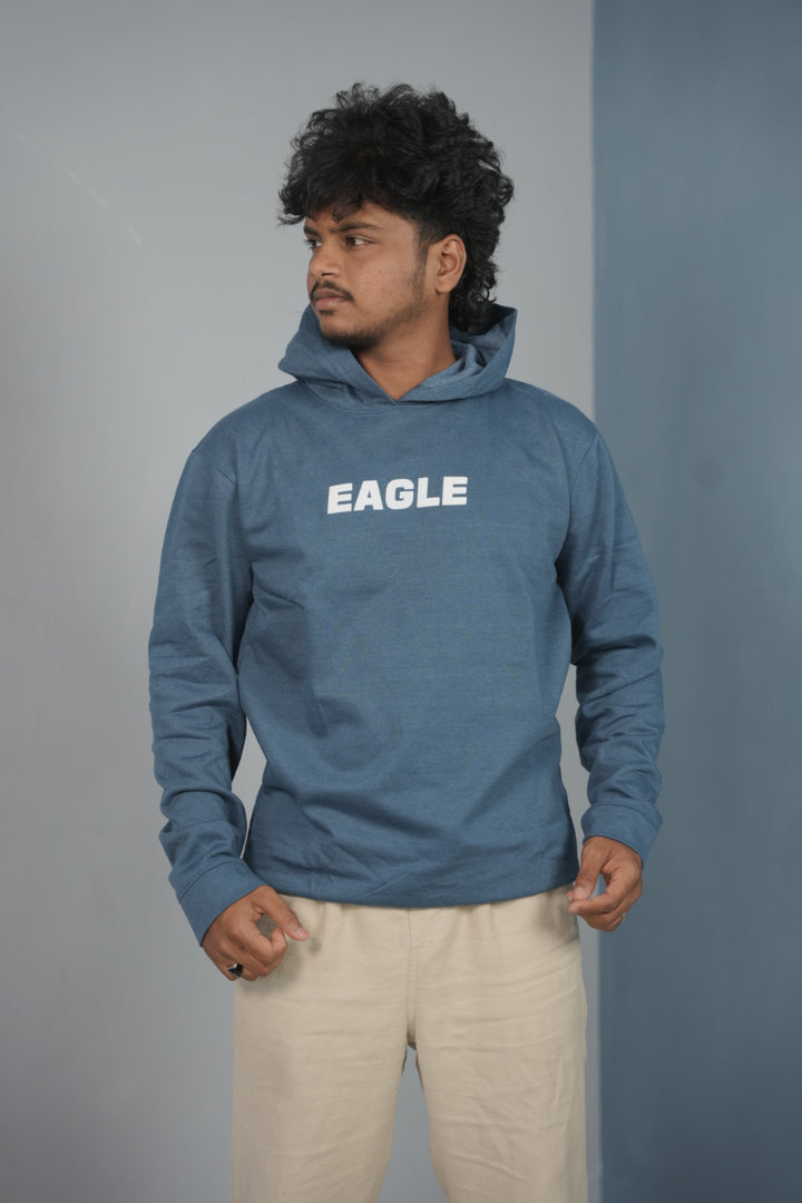 Unisex EAGLE Printed Hoodie for Men & Women | Oversized Streetwear - Petrol Blue