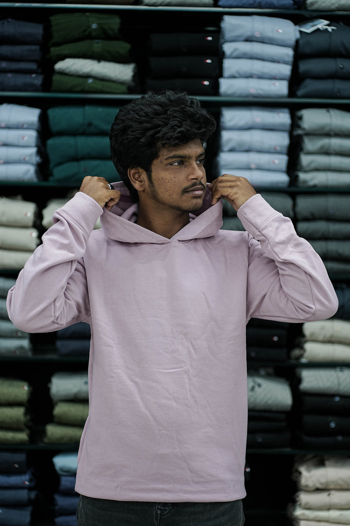 Full Sleeve Oversized Plain Hoodies & Sweatshirts - Light Pink