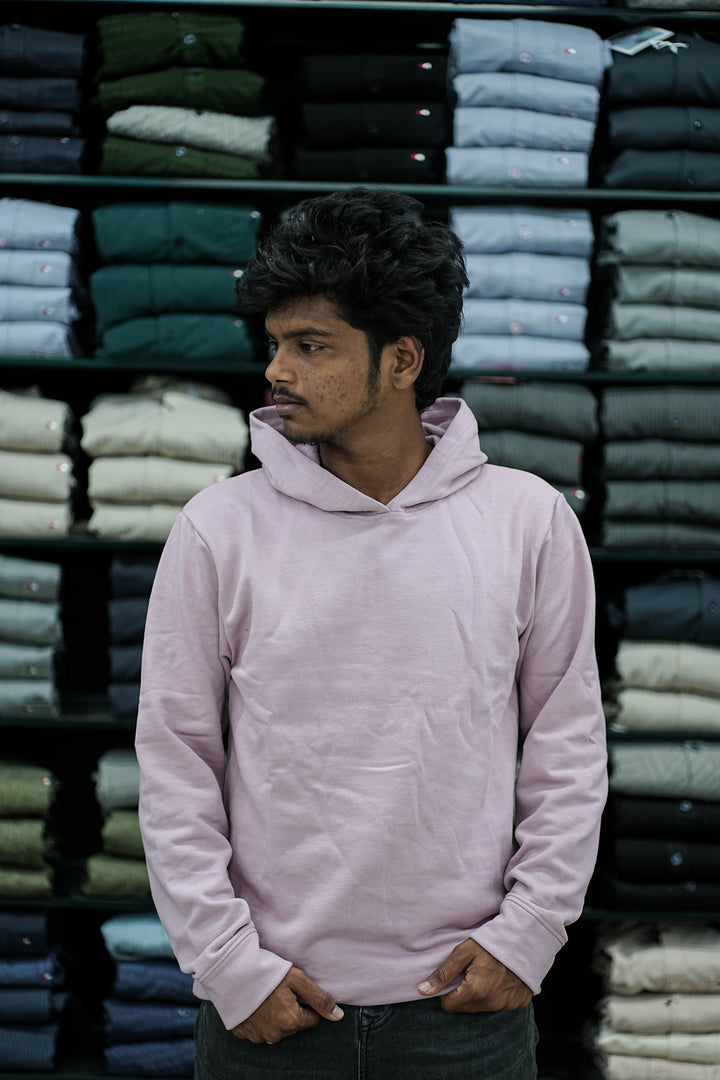 Full Sleeve Oversized Plain Hoodies & Sweatshirts - Light Pink