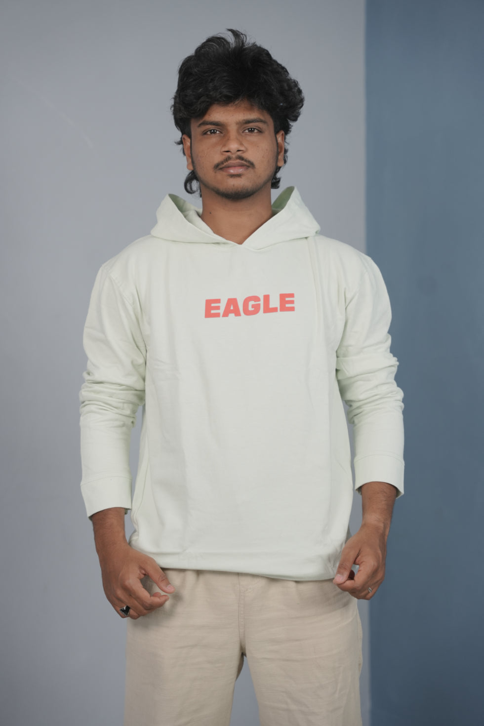 Unisex EAGLE Printed Hoodie for Men & Women | Oversized Streetwear - Mint Green