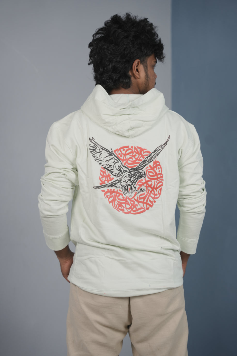 Unisex EAGLE Printed Hoodie for Men & Women | Oversized Streetwear - Mint Green