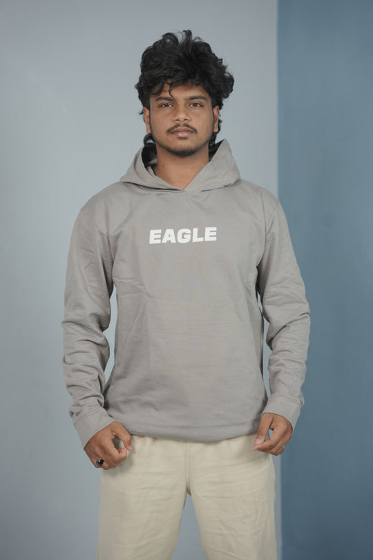 Unisex EAGLE Printed Hoodie for Men & Women | Oversized Streetwear - Ash – alternate view – 7MAN India