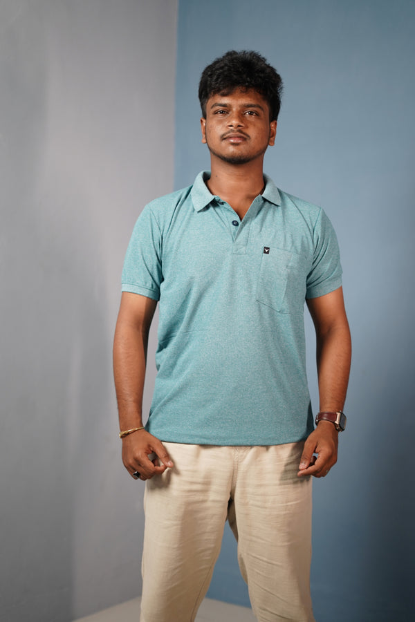 Men’s Half Sleeve Polo T-Shirt Slim Fit Casual Cotton Style - Ramar Green