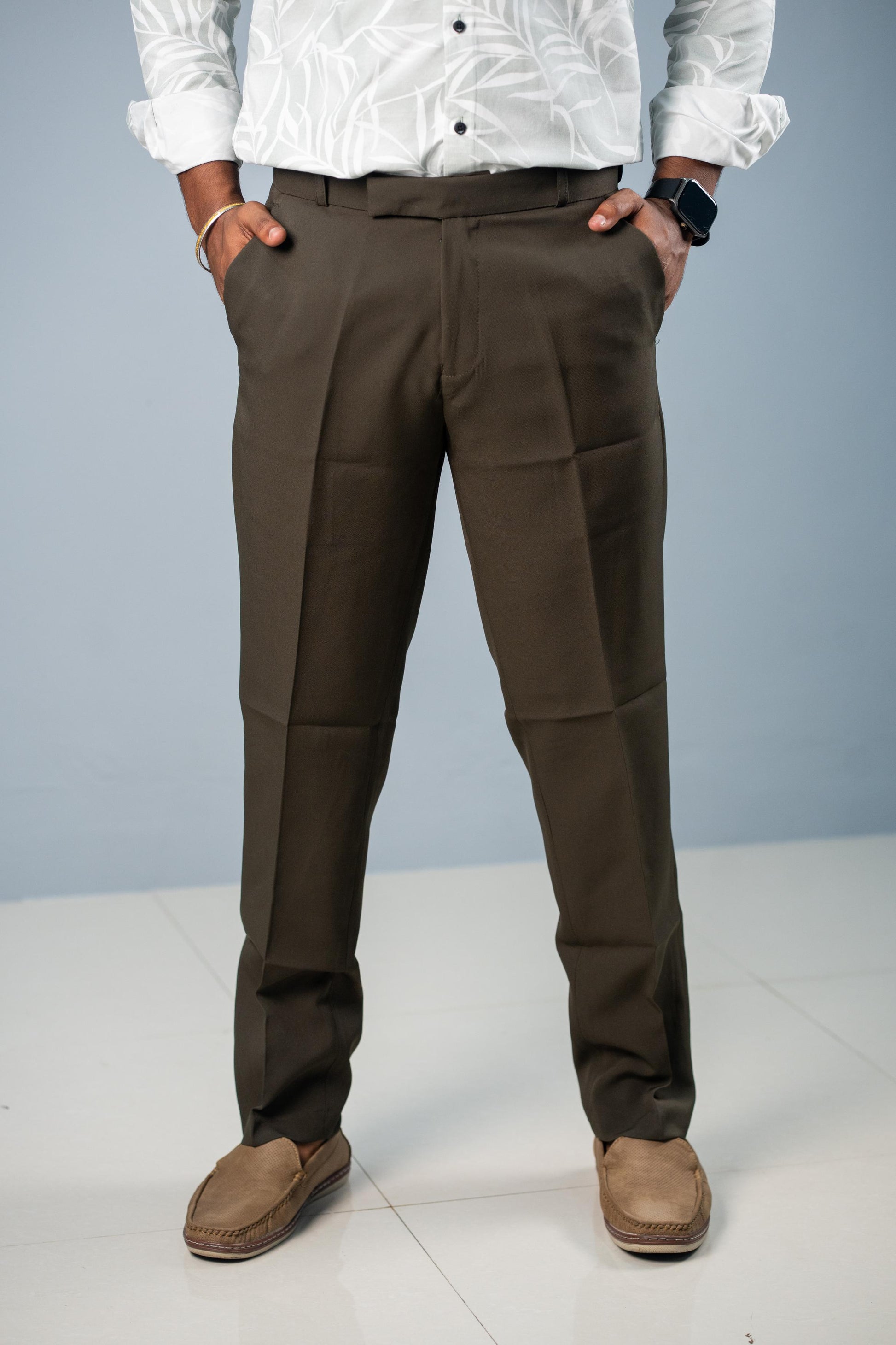 Premium Regular Fit Stylish Men's Polo Fit Pant - Mehandi green