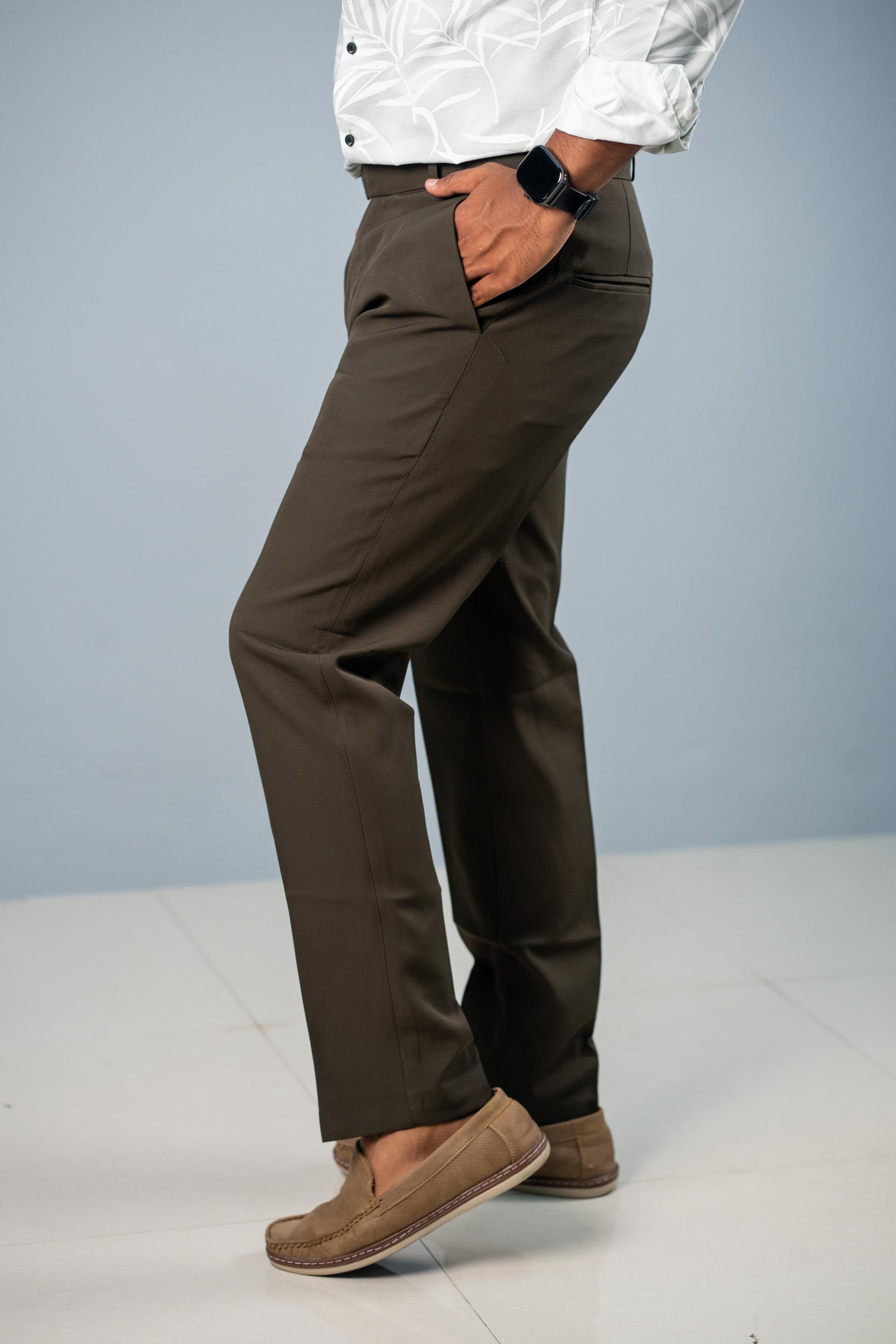 Premium Regular Fit Stylish Men's Polo Fit Pant - Mehandi green