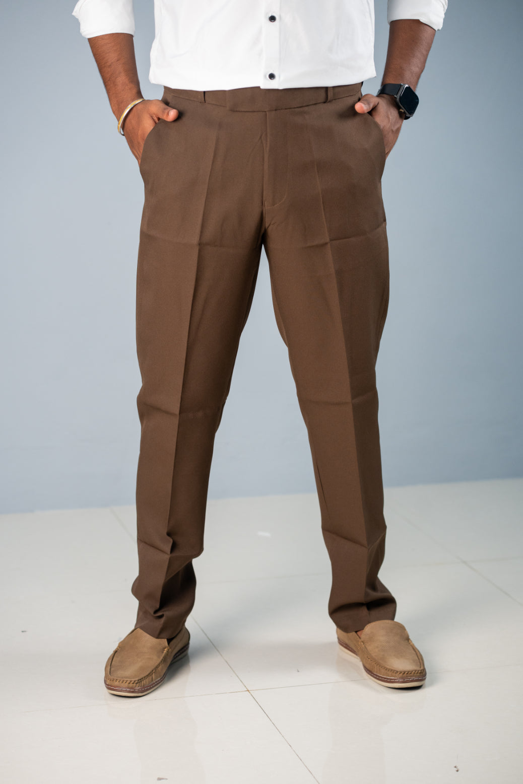 Premium Regular Fit Stylish Men's Polo Fit Pant - Chocolate Brown