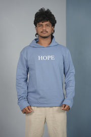 Men’s Full Sleeve HOPE Printed | Oversized Hoodie for Men - Sky Blue