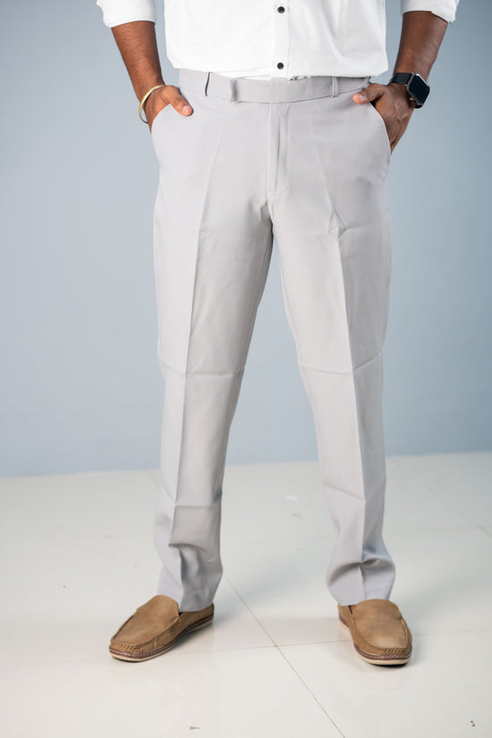 Premium Regular Fit Stylish Men's Polo Fit Pant - Light Ash