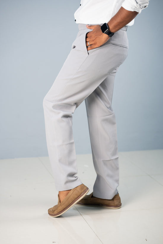 Premium Regular Fit Stylish Men's Polo Fit Pant - Light Ash