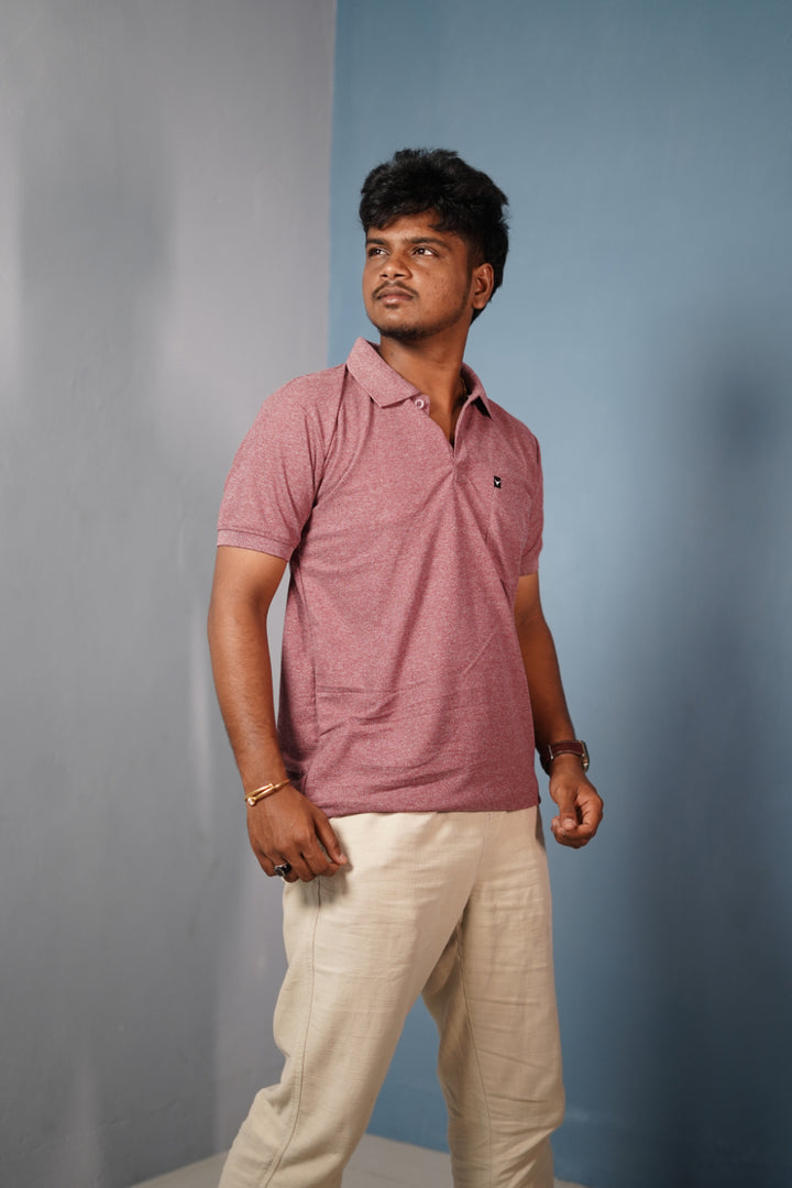 Men’s Half Sleeve Polo T-Shirt Slim Fit Casual Cotton Style - Pink