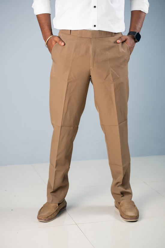 Premium Regular Fit Stylish Men's Polo Fit Pant - Brown