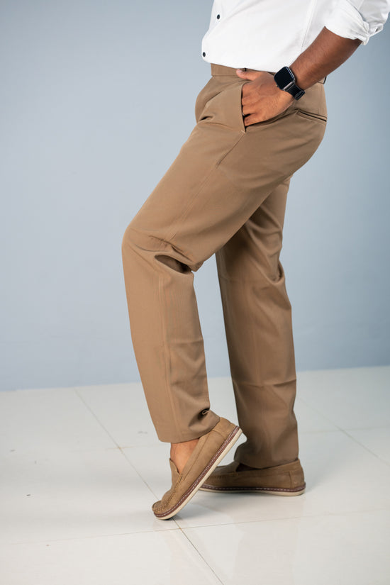 Premium Regular Fit Stylish Men's Polo Fit Pant - Brown