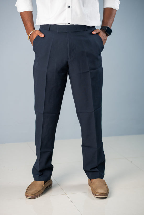 Premium Regular Fit Stylish Men's Polo Fit Pant - Navy Blue