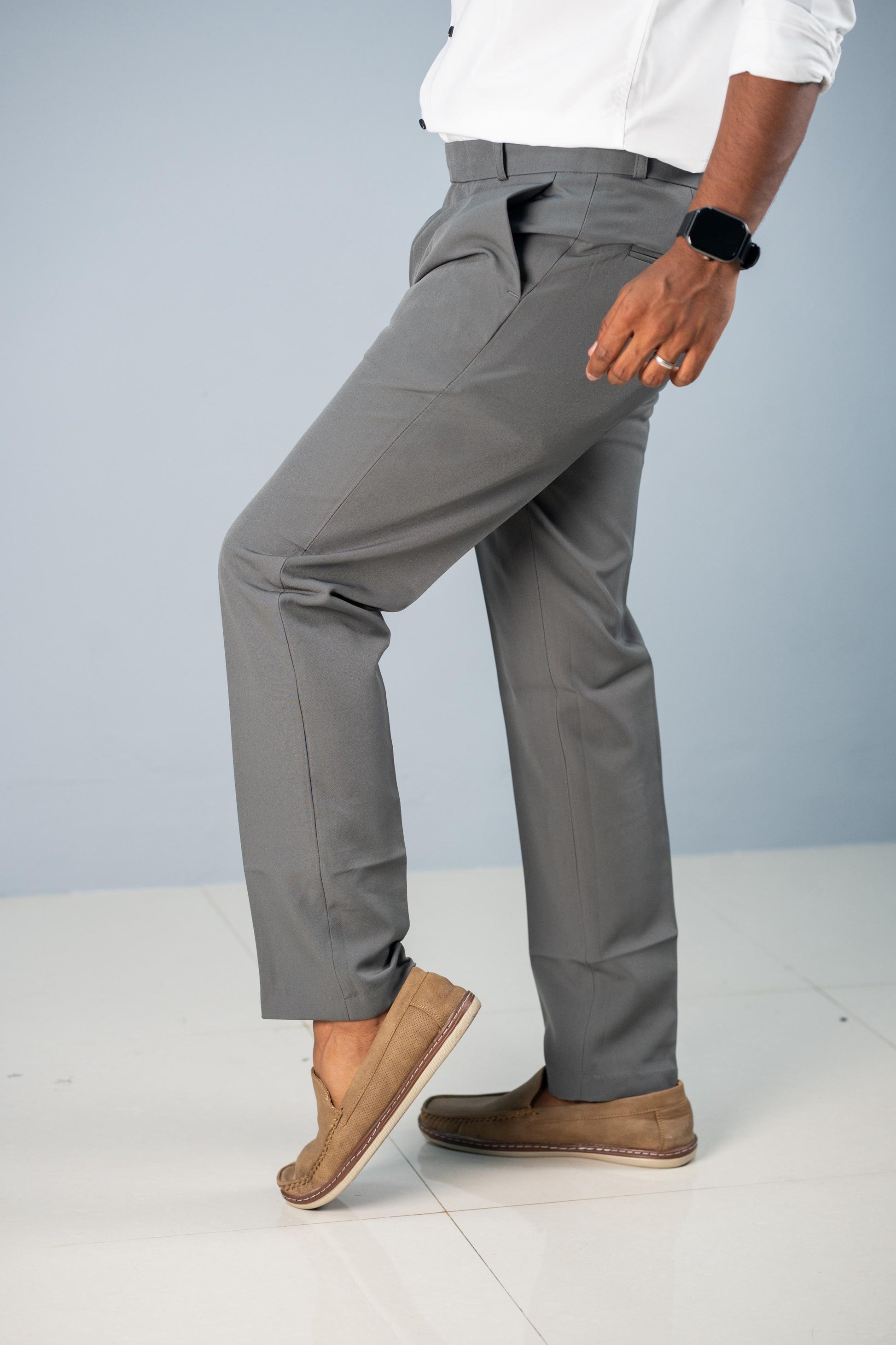 Premium Regular Fit Stylish Men's Polo Fit Pant - Cement Shade