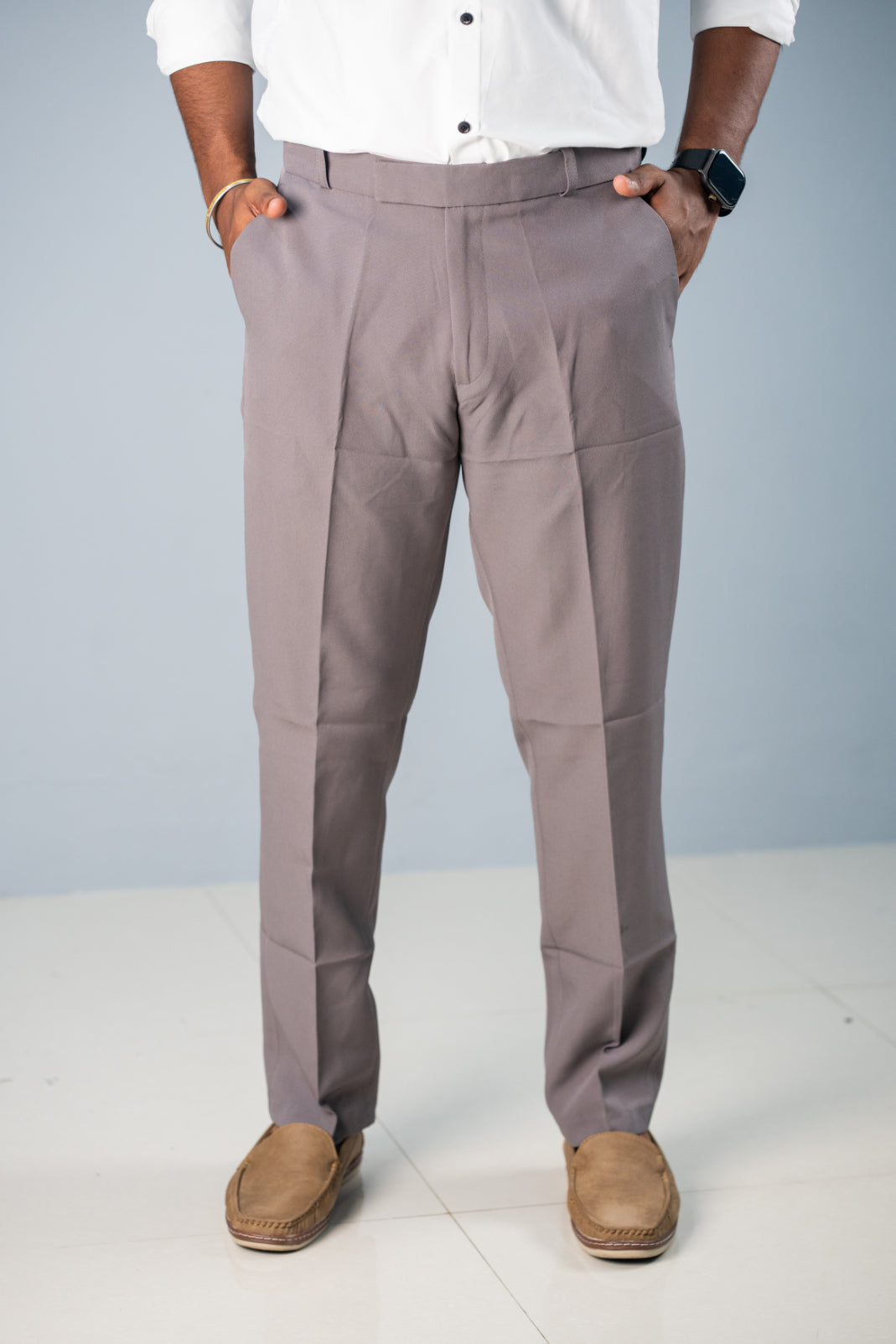 Premium Regular Fit Stylish Men's Polo Fit Pant - Dark Ash Shade
