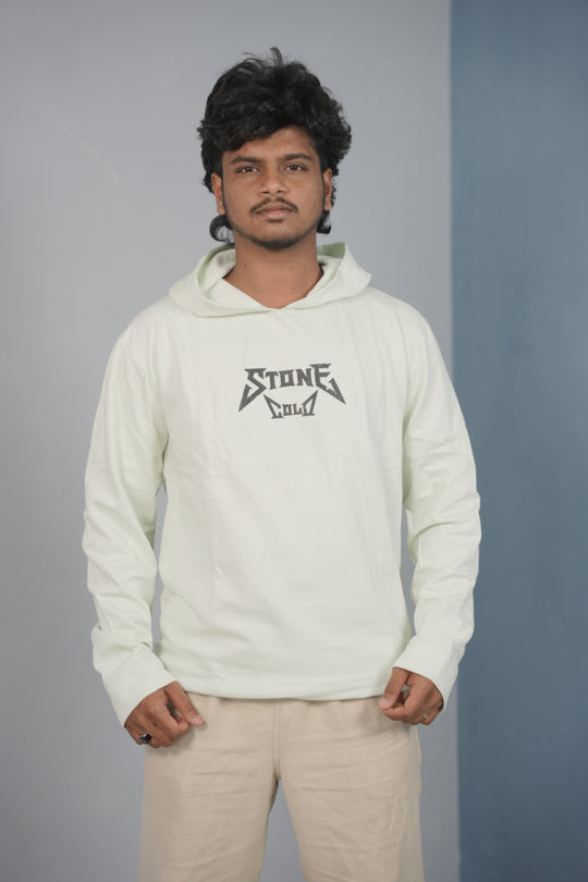 Unisex STONE Printed Hoodie for Men & Women | Oversized Streetwear - Mint Green