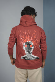 Unisex Illusion Printed Hoodie for Men & Women | Oversized Streetwear - Maroon