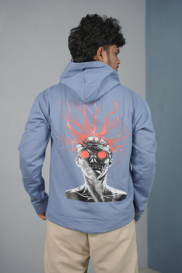 Unisex Illusion Printed Hoodie for Men & Women | Oversized Streetwear - Sky Blue