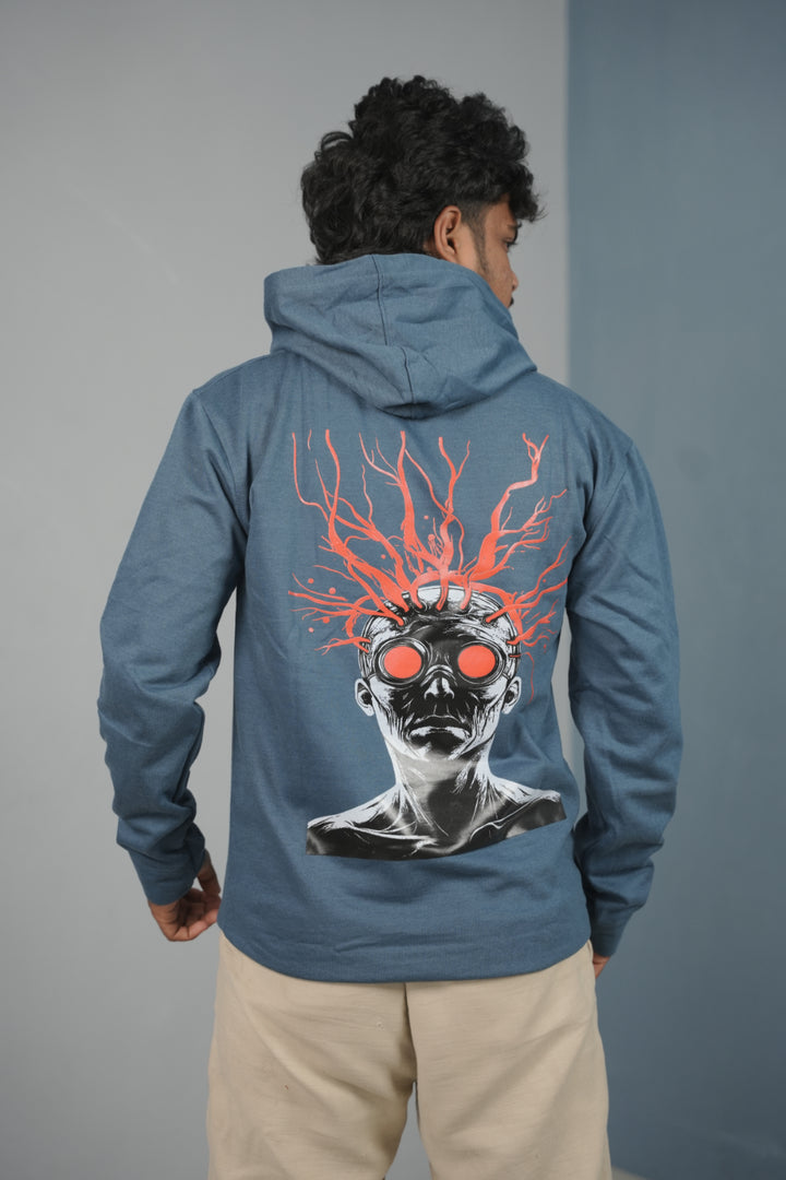 Unisex Illusion Printed Hoodie for Men & Women | Oversized Streetwear - Blue