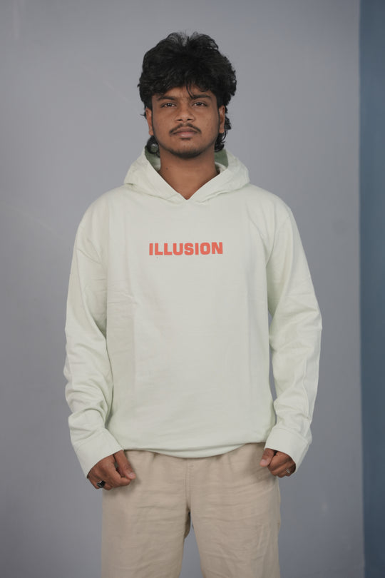 Unisex Illusion Printed Hoodie for Men & Women | Oversized Streetwear - Mint Green – 7MAN Men's Fashion India