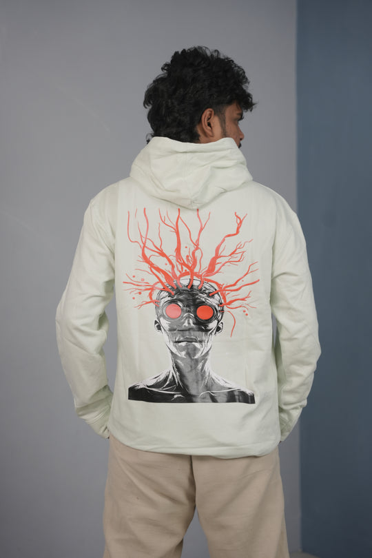 Unisex Illusion Printed Hoodie for Men & Women | Oversized Streetwear - Mint Green – alternate view – 7MAN India