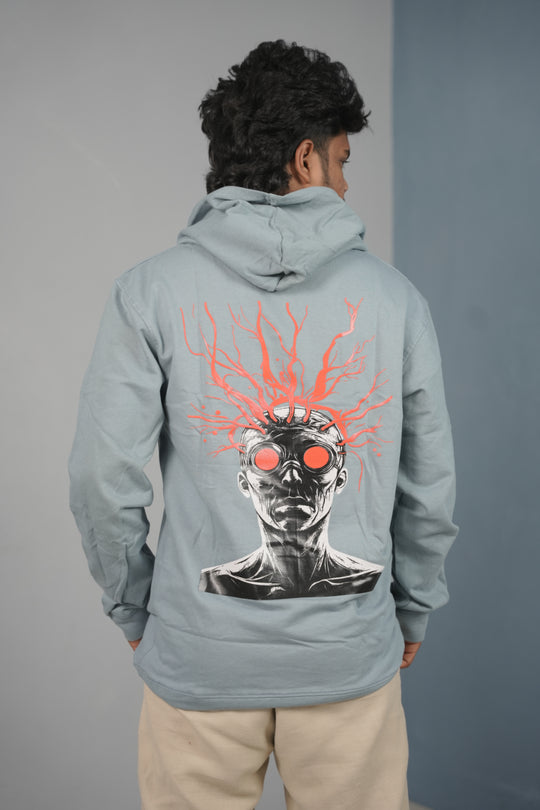 Unisex Illusion Printed Hoodie for Men & Women | Oversized Streetwear -Light Blue