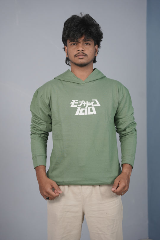 Men’s Graphic Print Hoodie – Trendy Streetwear Style - Pista Green – alternate view – 7MAN India