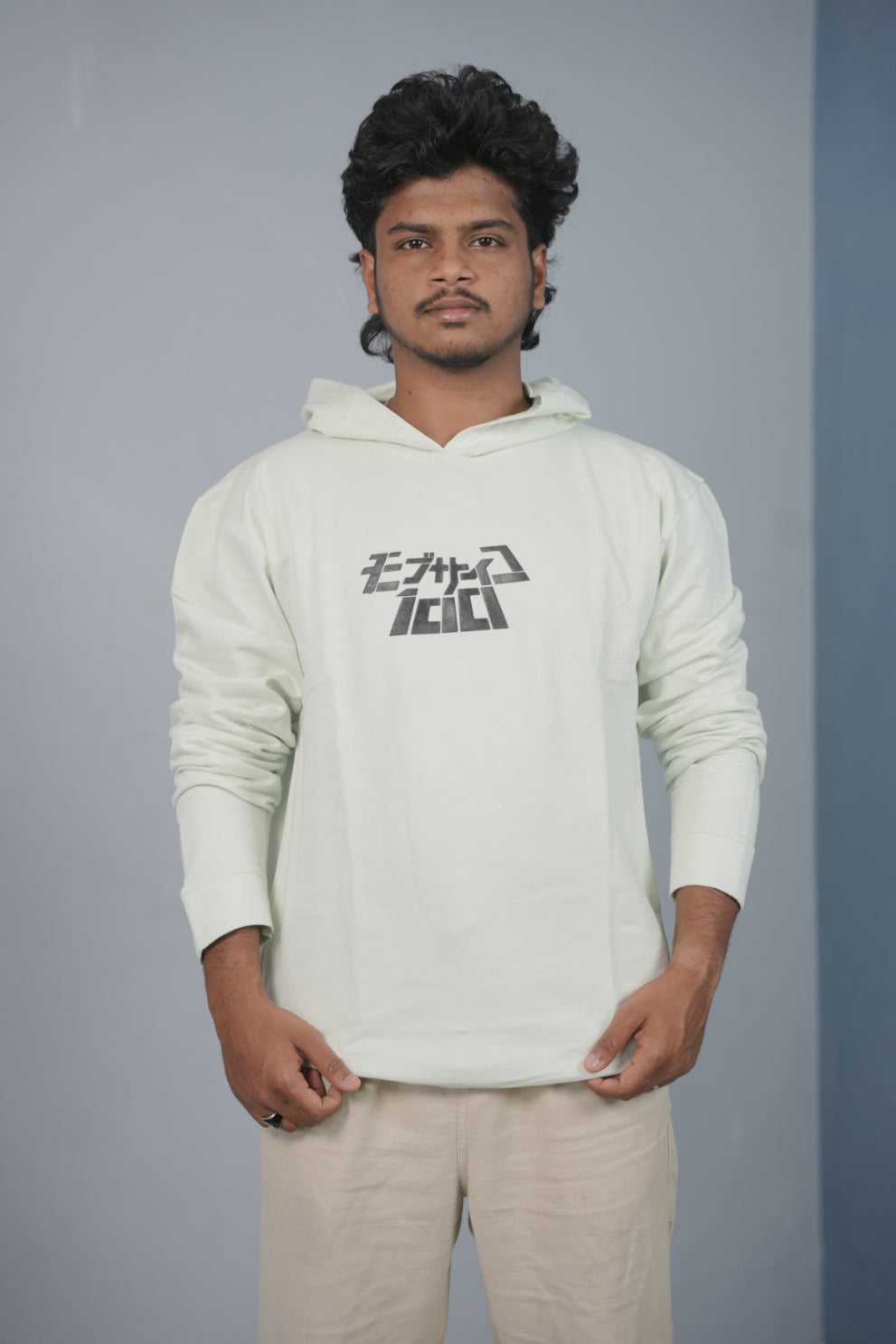 Men’s Graphic Print Hoodie – Trendy Streetwear Style - White