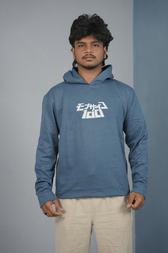 Men’s Graphic Print Hoodie – Trendy Streetwear Style - Petrol Blue – alternate view – 7MAN India