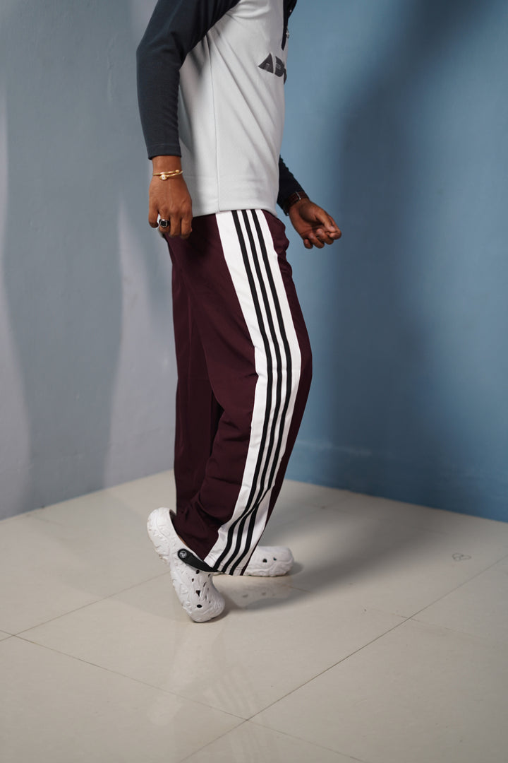 Panel Tripe Stripe Street Baggy Track Pants for Men – Gym & Daily Wear -Graphe Shade