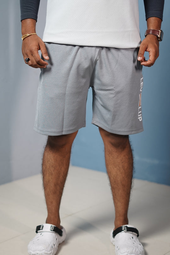 Stylish Men’s Popcorn Gym Shorts – Workout & Running Wear - Ash – alternate view – 7MAN India