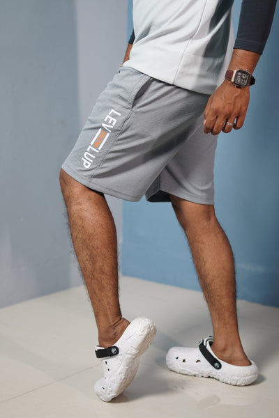 Stylish Men’s Popcorn Gym Shorts – Workout & Running Wear - Ash
