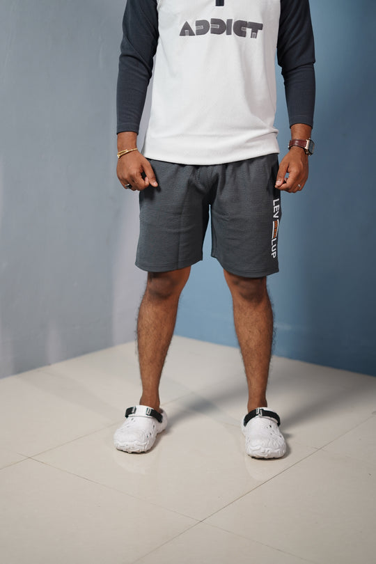 Stylish Men’s Popcorn Gym Shorts – Workout & Running Wear - Grey – alternate view – 7MAN India