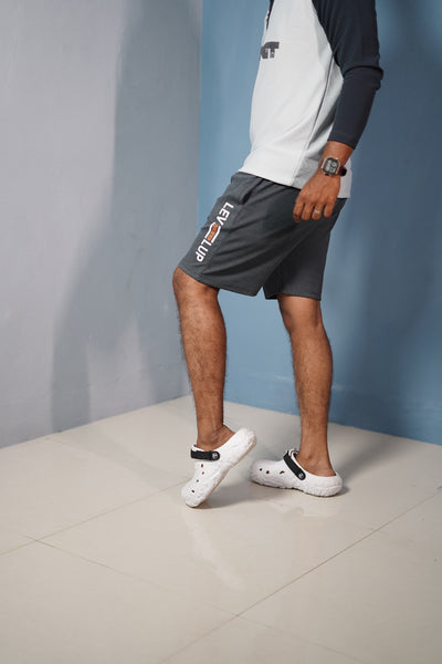 Stylish Men’s Popcorn Gym Shorts – Workout & Running Wear - Grey