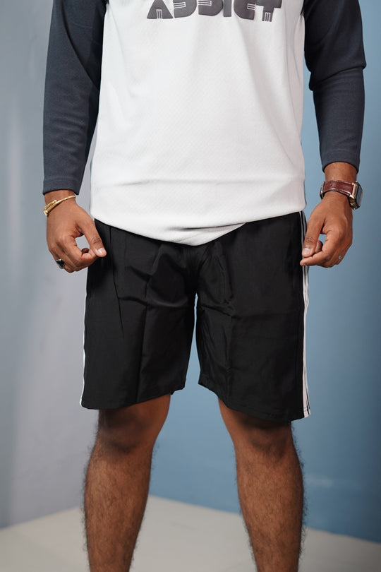 Daily Wear Triple Stripe Shorts for Men – Black – alternate view – 7MAN India