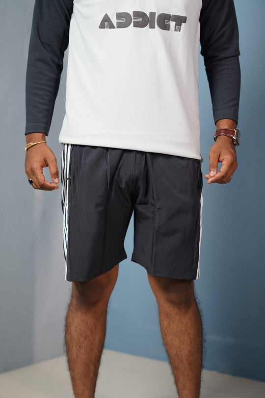 Daily Wear Triple Stripe Shorts for Men – Grey – alternate view – 7MAN India
