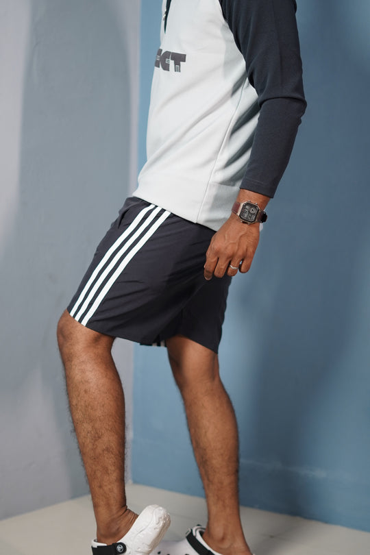 Daily Wear Triple Stripe Shorts for Men – Grey – 7MAN Men's Fashion India