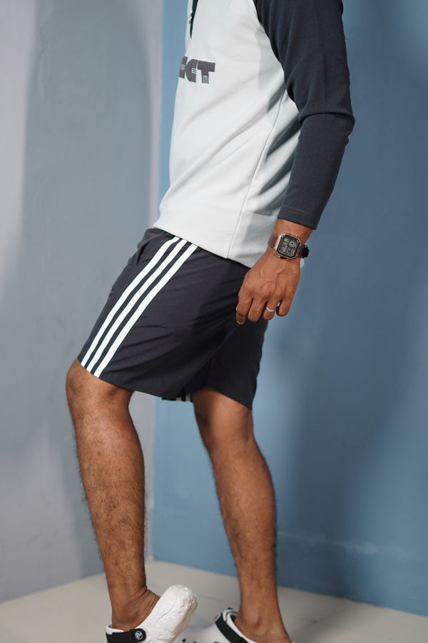 Daily Wear Triple Stripe Shorts for Men – Grey