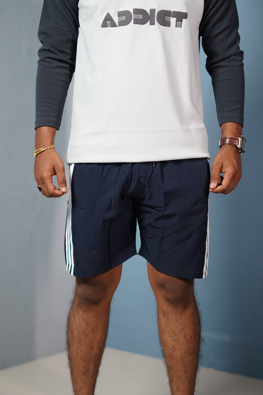 Daily Wear Triple Stripe Shorts for Men – Navy Blue – alternate view – 7MAN India