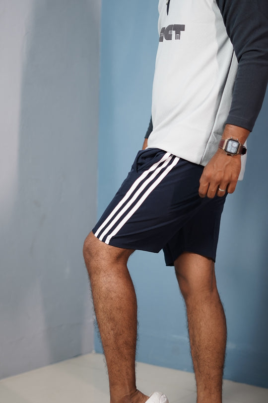 Daily Wear Triple Stripe Shorts for Men – Navy Blue – 7MAN Men's Fashion India